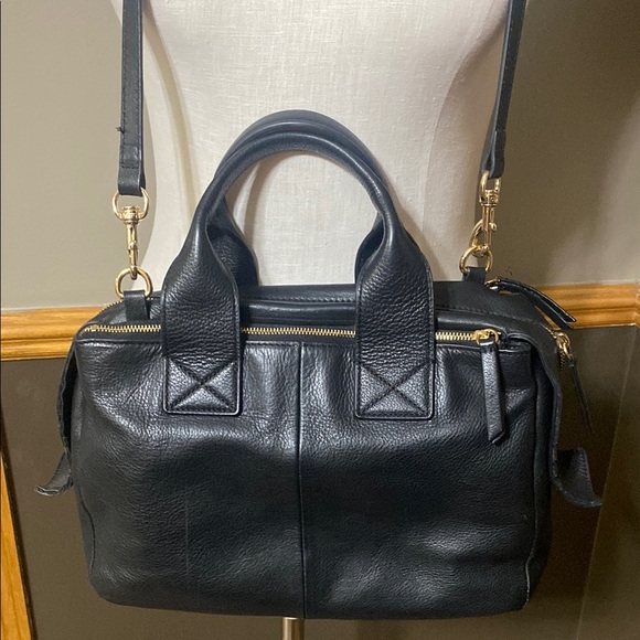 Vince Camuto black 100% genuine leather crossbody duel handle purse bag - Picture 5 of 15